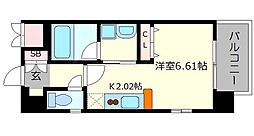 ベラジオ京都神泉苑 6階1Kの間取り