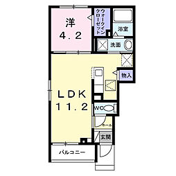 リッカンス　ヘム　一番町 1階1LDKの間取り