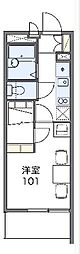 レオパレスT.T.ローラン 1Kの間取図画像