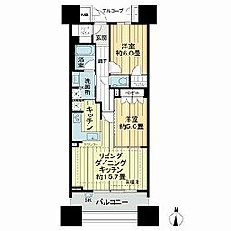 JR東海道本線 尾頭橋駅 徒歩5分の賃貸マンション 11階2LDKの間取り