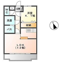 リバーサイド26 1LDKの間取図画像