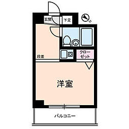 ホンマチドリームユーハイム 3階ワンルームの間取り