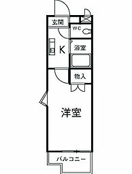 愛知高速東部丘陵線 杁ヶ池公園駅 徒歩6分の賃貸アパート 1階1Kの間取り