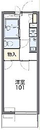レオパレスフジニューコート 3階1Kの間取り
