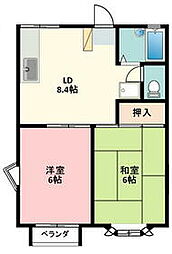 メゾンＫ 2階2DKの間取り