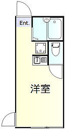 ル・ソレイユ羽田 1階ワンルームの間取り