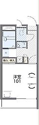 レオパレスユズ 1Kの間取図画像