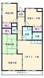 第三グランドハイツ服部 4LDKの間取図画像