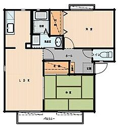 サンライフミヤタ　Ａ 2階2LDKの間取り