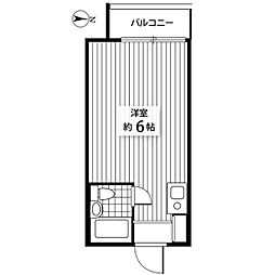 ネオハイシティ桜新町 1階ワンルームの間取り