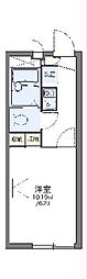 レオパレスジュネス 1階1Kの間取り