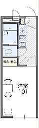 レオパレスルミエールエスト 202 2階1Kの間取り