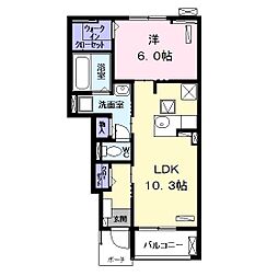 ブリーズ・パーク 1階1LDKの間取り