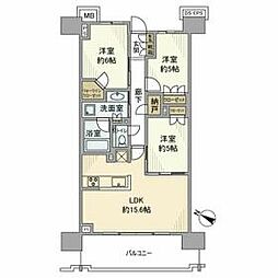 JR埼京線 武蔵浦和駅 徒歩1分の賃貸マンション 4階3LDKの間取り