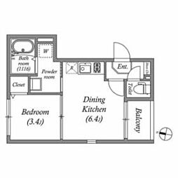 阪急宝塚本線 石橋阪大前駅 徒歩10分の賃貸アパート 1階1DKの間取り