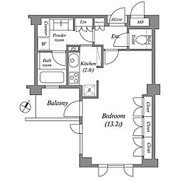 プラチナコート広尾 0405 4階1Kの間取り