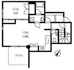 京王井の頭線 駒場東大前駅 徒歩3分の賃貸マンション 1階1LDKの間取り