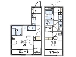 レオパレスオトーヌ 1Kの間取図画像