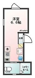 都営新宿線 大島駅 徒歩3分の賃貸アパート 1階ワンルームの間取り