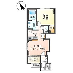 シラソル 1階1LDKの間取り