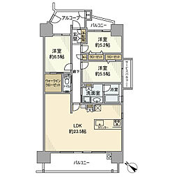 サンシティ三河安城 6階3LDKの間取り