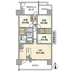 ファミリアーレ熱田日比野 3階3LDKの間取り