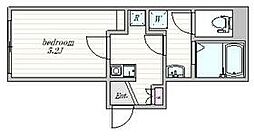 東京メトロ東西線 早稲田駅 徒歩3分の賃貸マンション 2階1Kの間取り