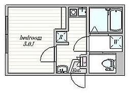 東京メトロ東西線 早稲田駅 徒歩3分の賃貸マンション 3階1Kの間取り