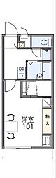レオパレスかしま 1Kの間取図画像
