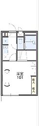 レオパレスオリーブ 2階1Kの間取り