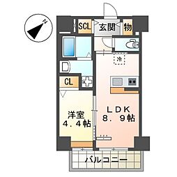 JR鹿児島本線 箱崎駅 徒歩17分の賃貸マンション 7階1LDKの間取り
