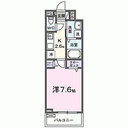 ラ・リノI 1Kの間取図画像