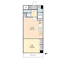 ランデージ津田沼 3階1LDKの間取り