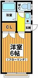 東京メトロ丸ノ内線 方南町駅 徒歩12分の賃貸アパート 2階1Kの間取り