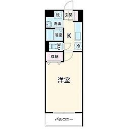 フィオレティーナ四日市 1階1Kの間取り
