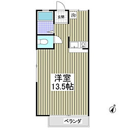ナカムラハウス ワンルームの間取図画像