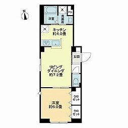 JR山手線 神田駅 徒歩5分の賃貸アパート 1階1LDKの間取り