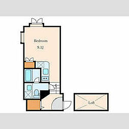 Ｃｈａｔ　Ｌａｐｉｎ　南麻布 2階ワンルームの間取り