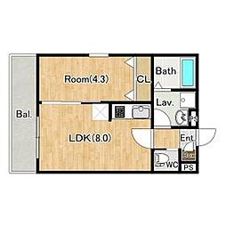 （仮称）ジーメゾン柏西原 102 1階1LDKの間取り