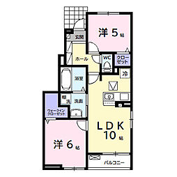ロン　ボヌール 1階2LDKの間取り