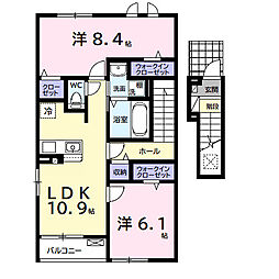 ロン　ボヌール 2階2LDKの間取り