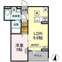 都営新宿線 大島駅 徒歩3分の賃貸アパート 1階1LDKの間取り