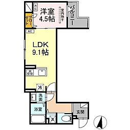 都営新宿線 大島駅 徒歩3分の賃貸アパート 2階1LDKの間取り