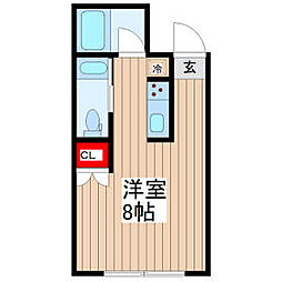 JR山手線 駒込駅 徒歩1分の賃貸マンション 3階ワンルームの間取り