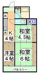 コーポエル 4階3Kの間取り