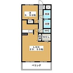 スターシンフォニー 1LDKの間取図画像