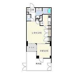 JR南武線 西府駅 徒歩5分の賃貸マンション 1階1LDKの間取り