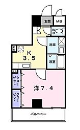 横浜市営地下鉄ブルーライン 伊勢佐木長者町駅 徒歩5分の賃貸マンション 8階1Kの間取り