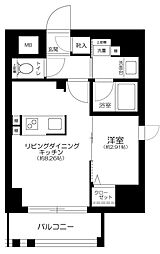 東京メトロ東西線 飯田橋駅 徒歩10分の賃貸マンション 7階1LDKの間取り