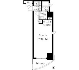 都営大江戸線 代々木駅 徒歩3分の賃貸マンション 5階1Kの間取り